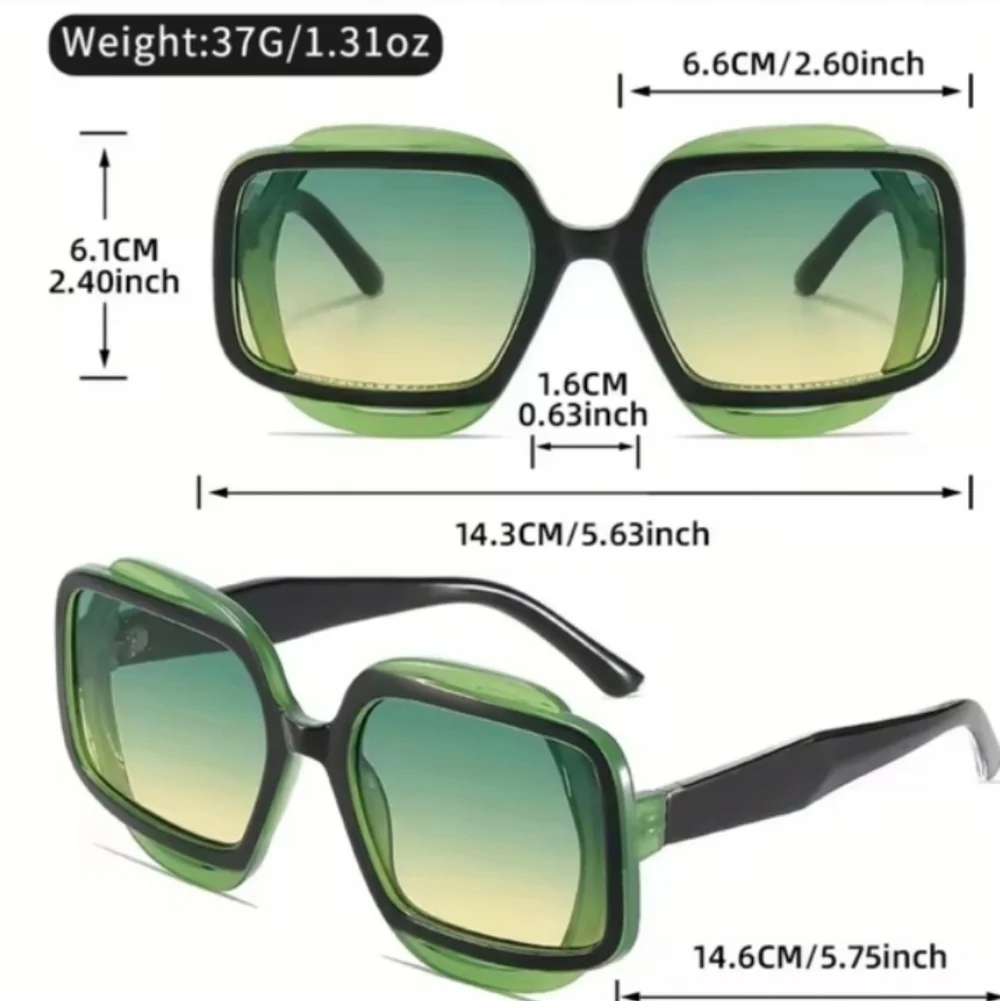 Luxury Style Unisex Chunky Oversized Spring Green Gradient Sunglasses